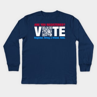 Vote QR Code Vote.org Election Kids Long Sleeve T-Shirt